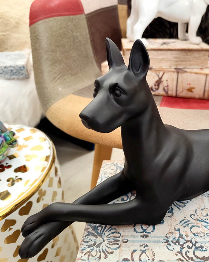 Black Dog Figurine