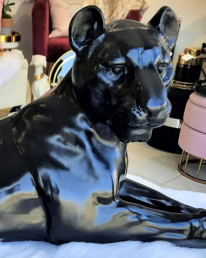 Black Leopard Figurine Large