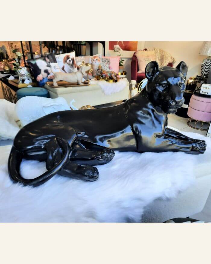 Black Leopard Figurine Large