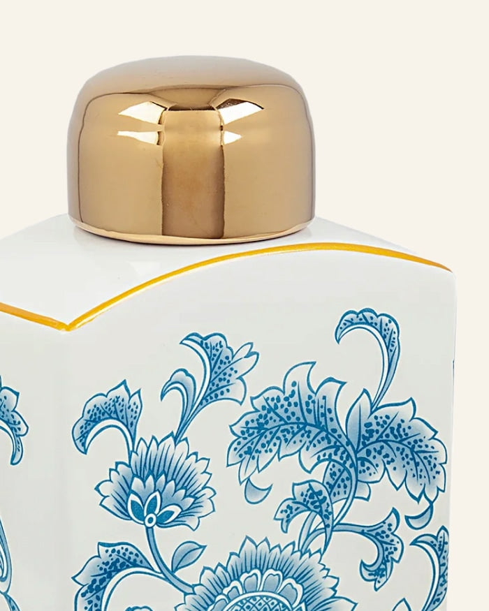 Blue White and Gold Jar (Small)