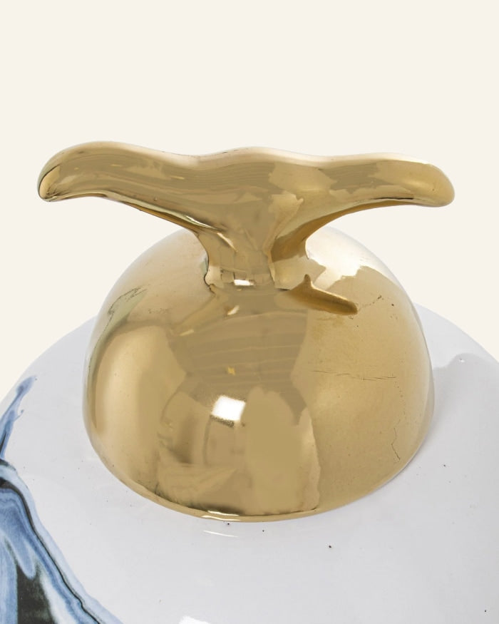 Blue White Golden Ceramic Jar (Small)