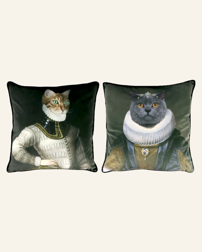 Elegant Orange Cat Cushion