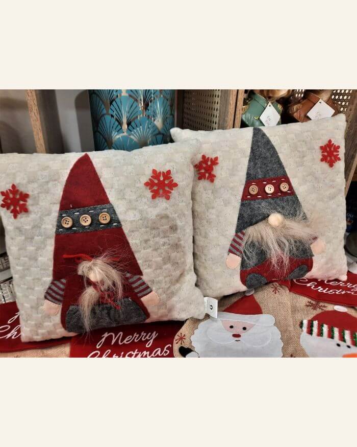 Gnome Cushion with Red Hat