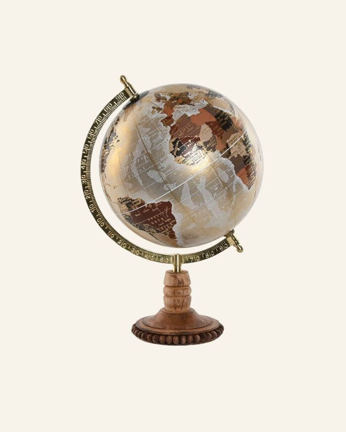 Golden Globe on Wooden Stand