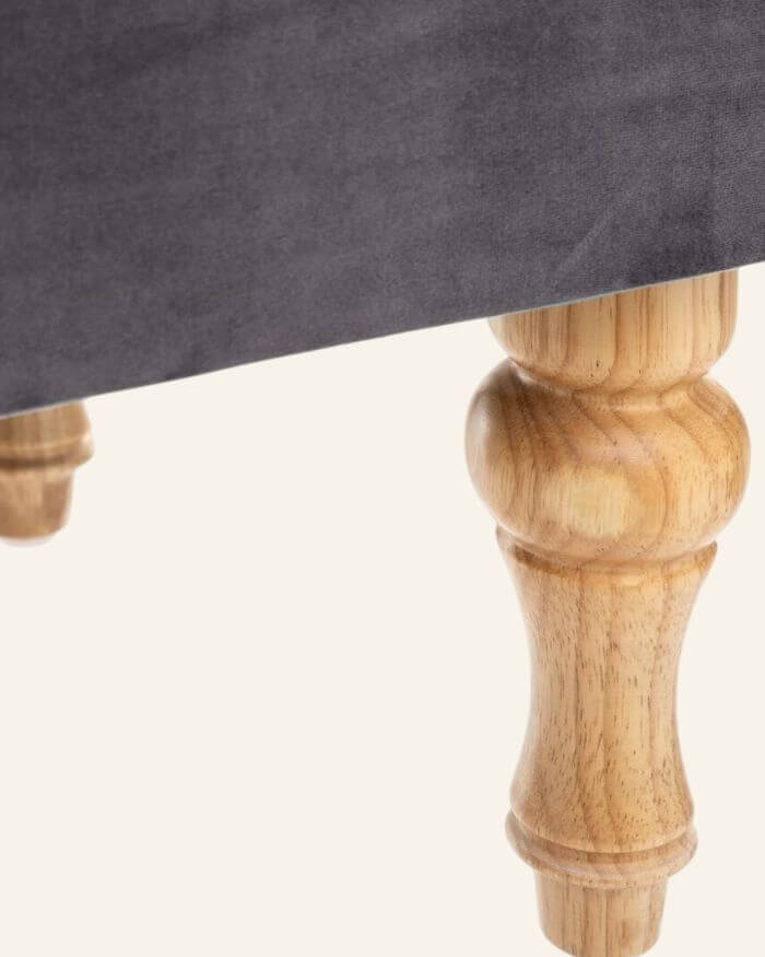Grey Velvet Storage Bench