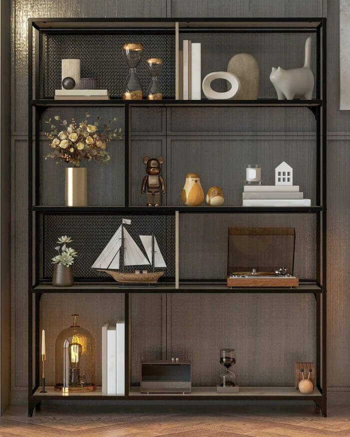 Industrial Bookshelf with 5 Levels