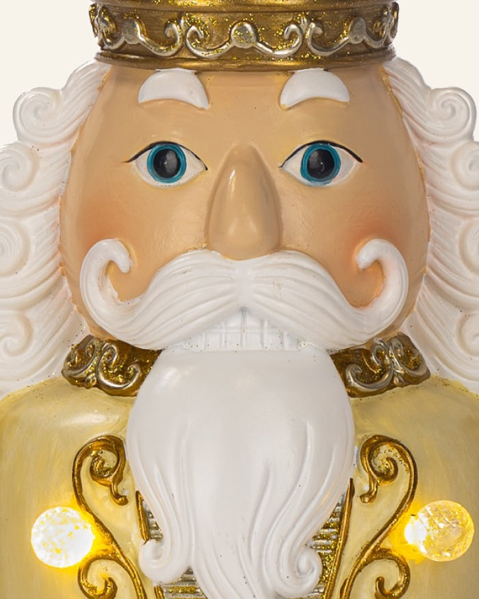 LED Nutcracker Bust in Cream and Gold