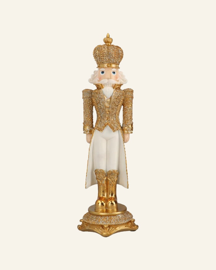 Nutcracker on Base in Cream and Gold