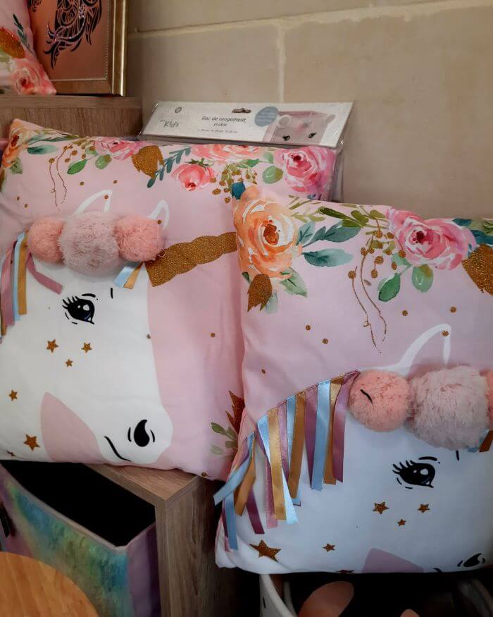 Pillow Unicorn with Ribbons