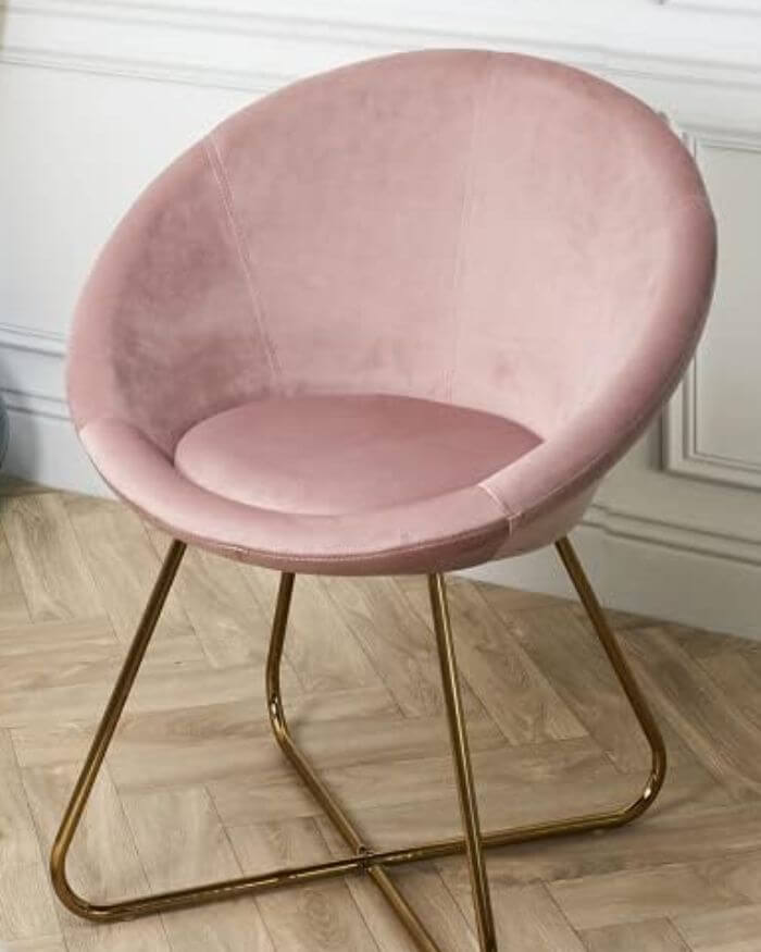 Pink Gold Velvet Armchair