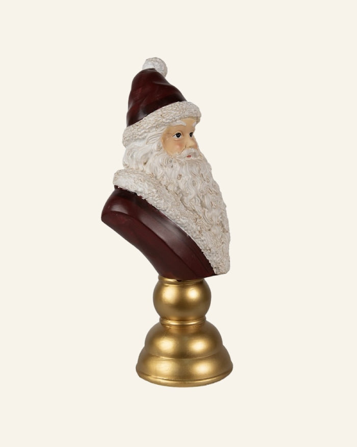Santa Bust in Red and Gold