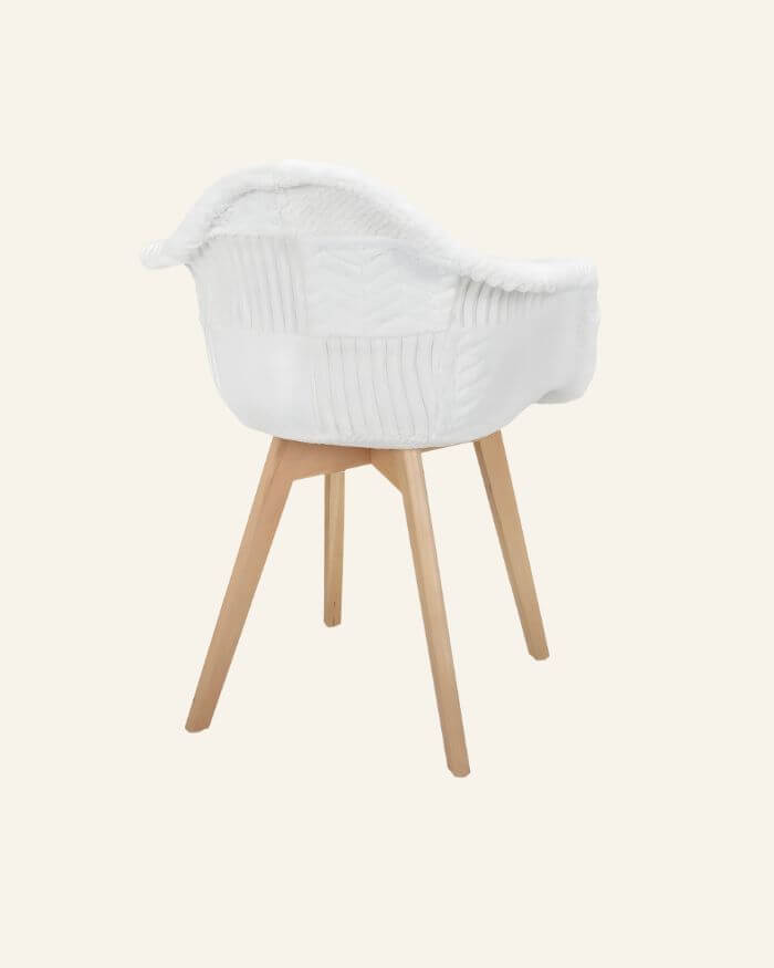 Scandinavian White Patchwork Armchair