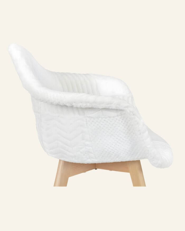Scandinavian White Patchwork Armchair