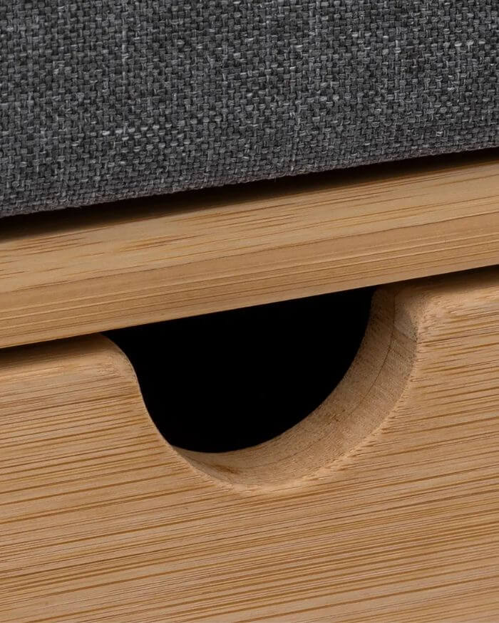 Shoe Bench in Wood and Grey