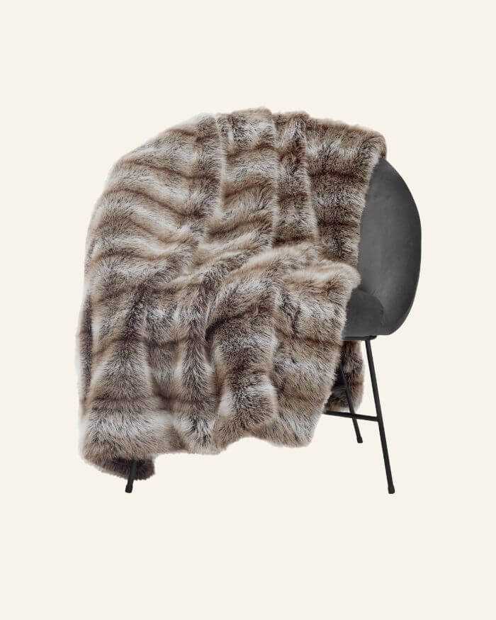 Soft Brown Throw Faux Fur