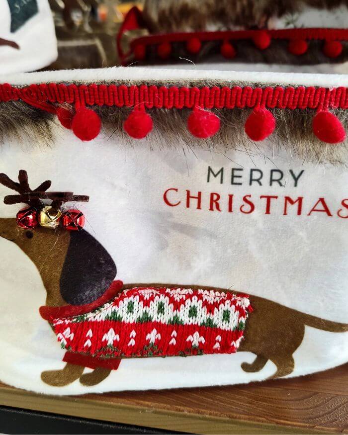 Storage Basket Merry Christmas Sausgae Dog