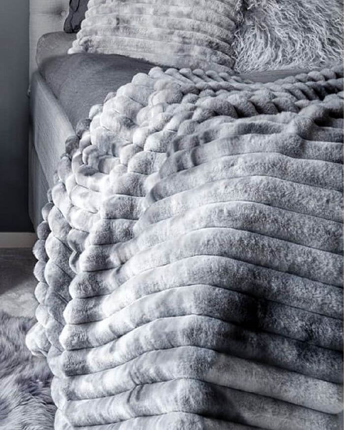 Stripy Throw Grey