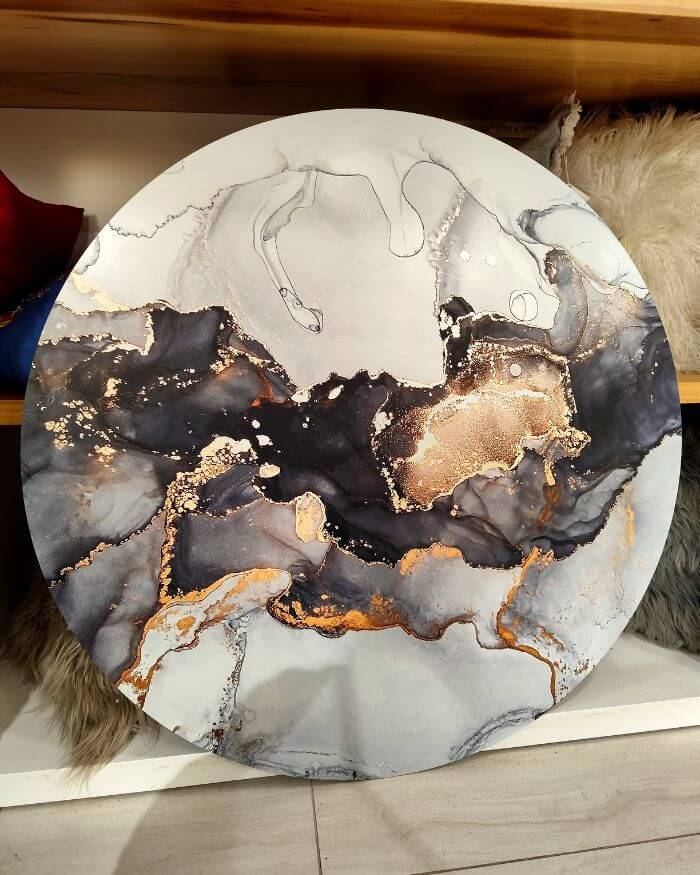 Wall Circle Abstract Marble Effect