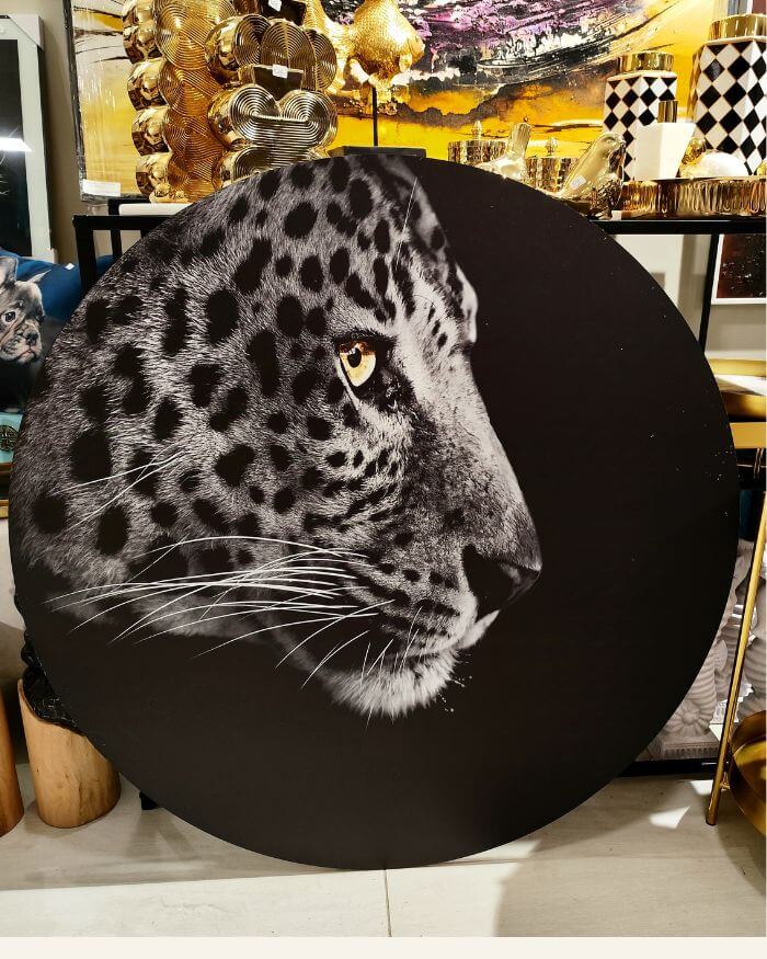 Wall Circle Leopard in Black and White