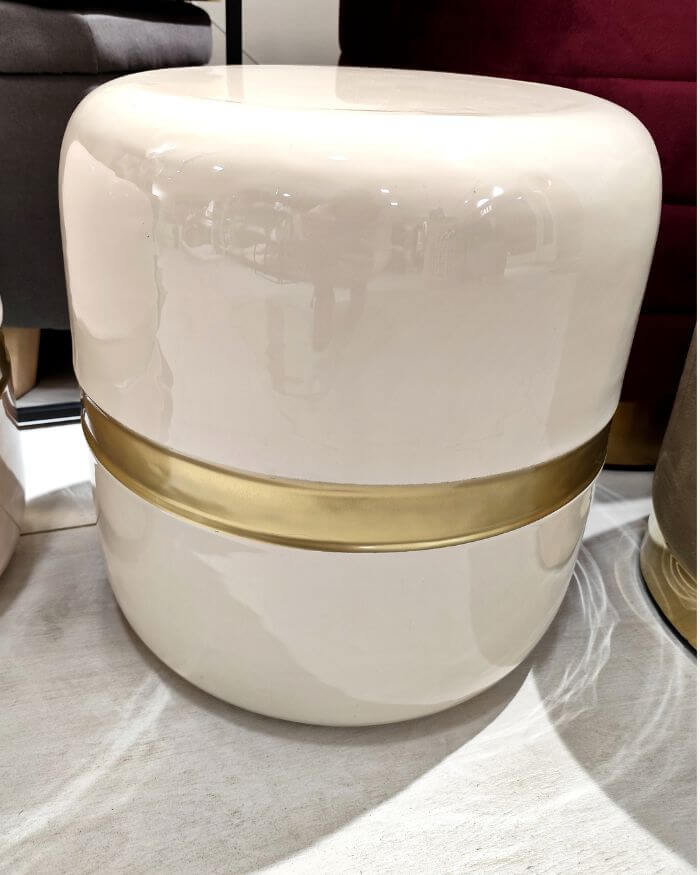 White and Gold Side Table