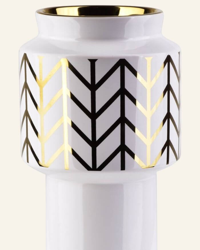 White and Gold Vase Large