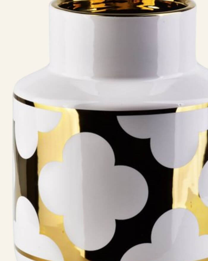 White and Gold Patterned Vase