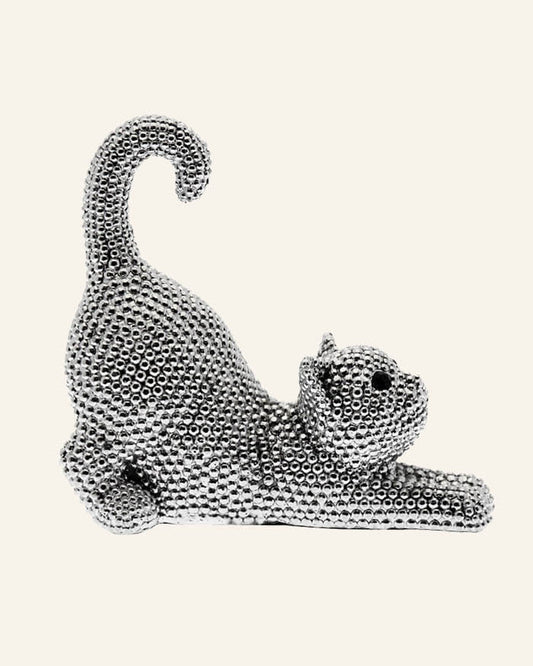 Cat Figurine in Silver