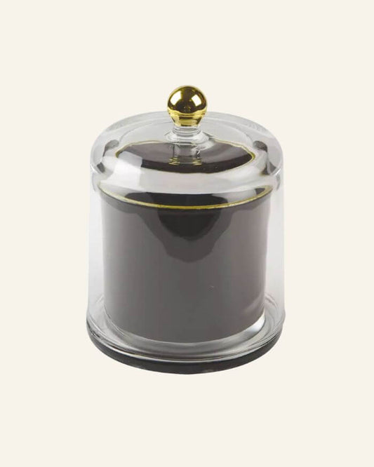 Black and Gold Candle with Bell Cover