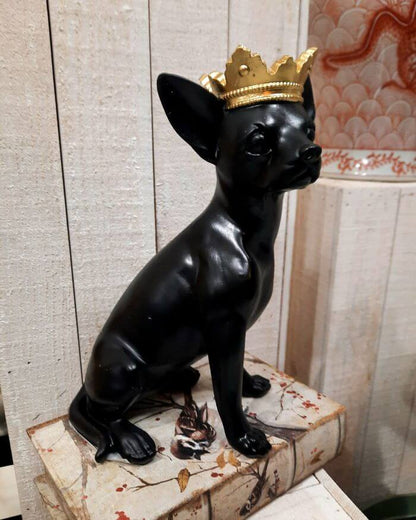 Black Chihuahua with Crown