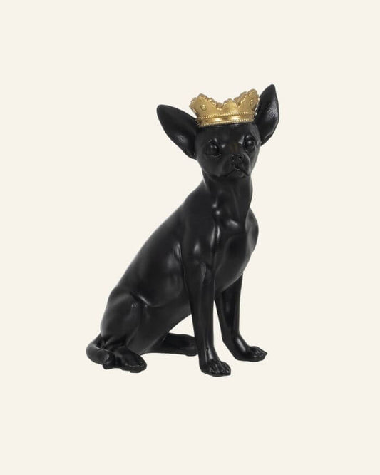 Black Chihuahua with Crown