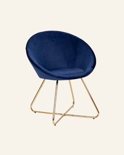 Blue Gold Velvet Armchair