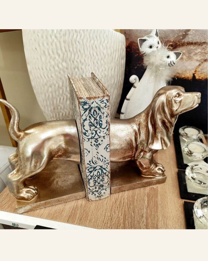 Bookend set of 2 Bussett Dog Silver