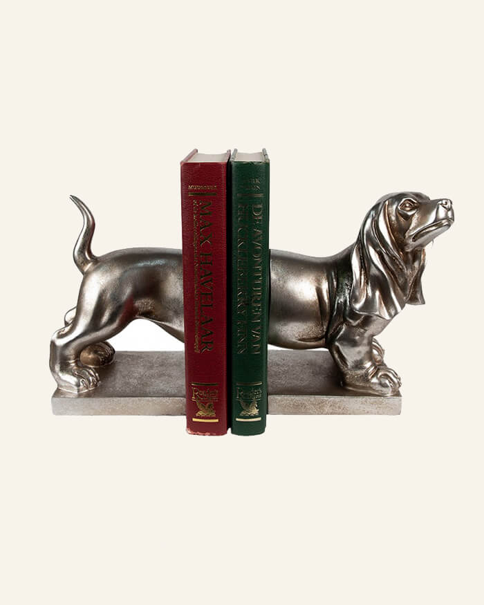 Bookend set of 2 Bussett Dog Silver