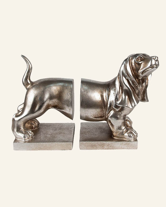 Bookend set of 2 Bussett Dog Silver