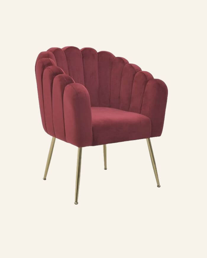 Burgundy-Pink-Velvet-Armchair