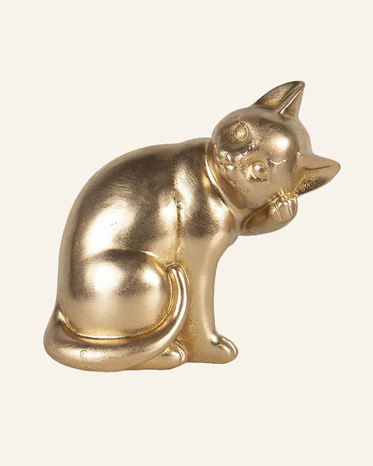 Cat Figurine in Gold