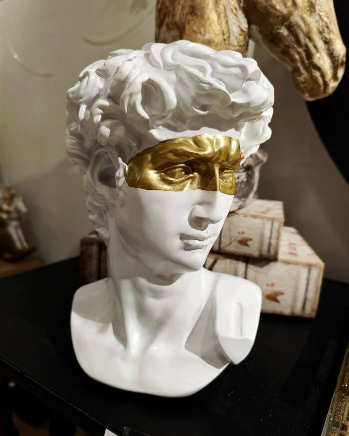 David Bust in White and Gold