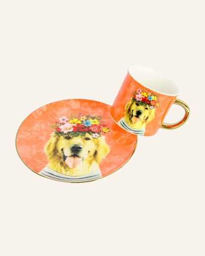 Dog Mug and Saucer