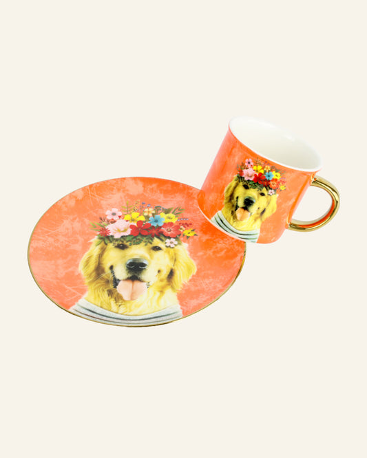 Dog Mug and Saucer