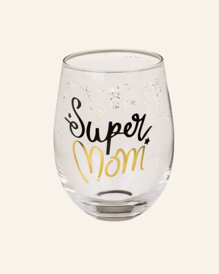 Drinking Glass Super Mom