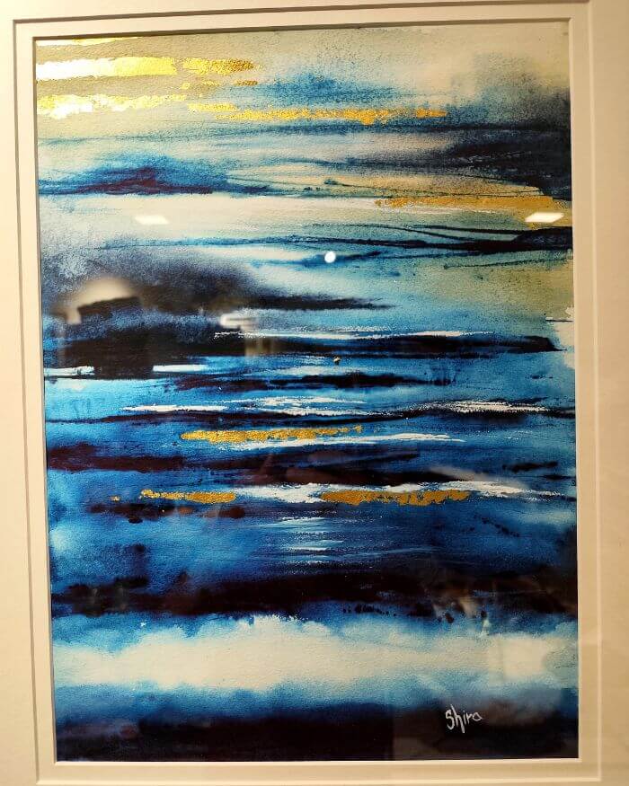 Framed original painting in Blue