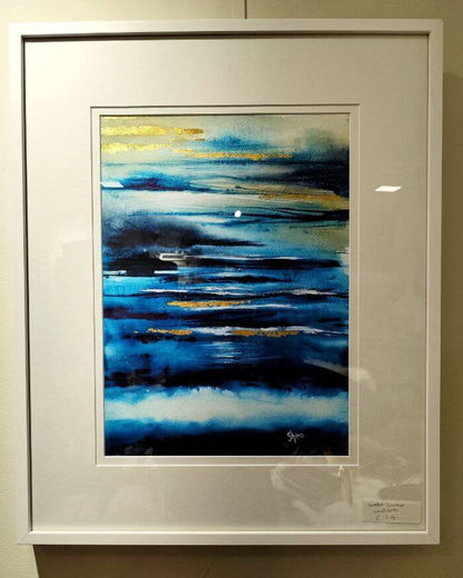 Framed original painting in Blue