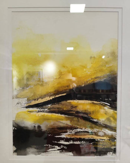 Framed Original Painting in Yellow