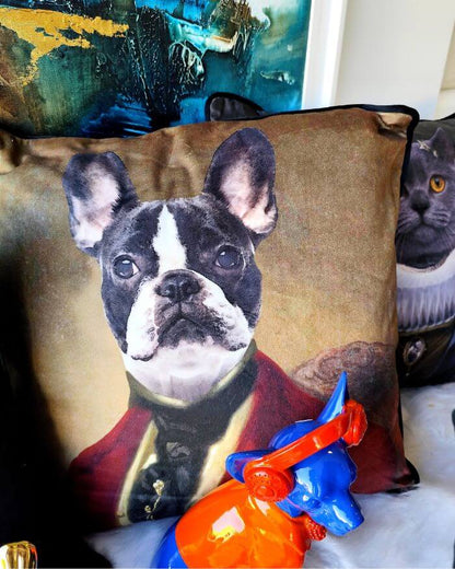 Frenchie Cushion in Red