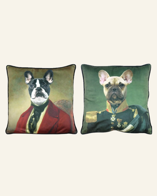 Frenchie Cushion in Green