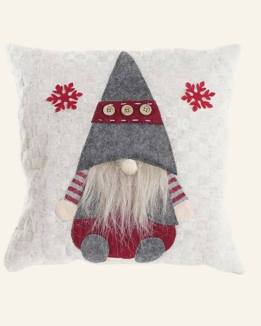 Gnome Cushion with Grey Hat