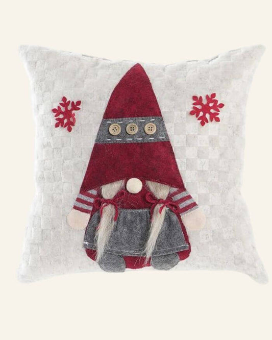 Gnome Cushion with Red Hat