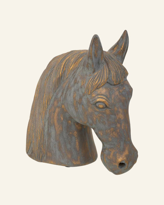 Gold Bluish-Grey Horse Statue