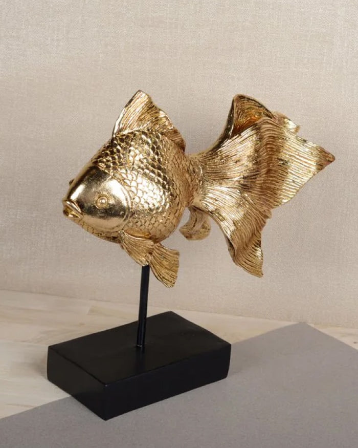 Goldfish in Gold on Stand