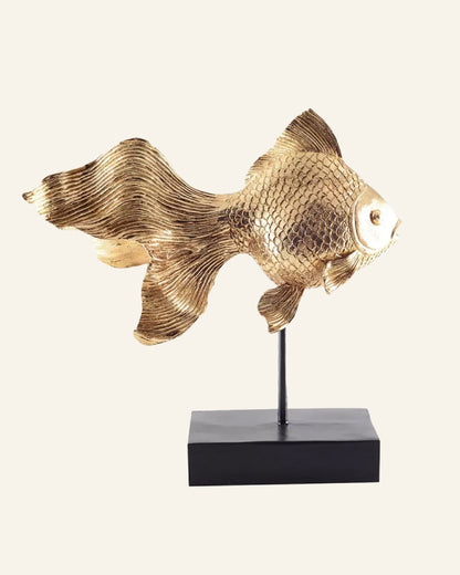 Goldfish in Gold on Stand